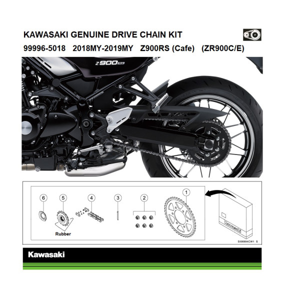 Kawasaki Genuine chain and sprocket kit